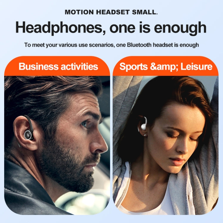 Écouteurs Bluetooth A1S à oreillette suspendue, casque de sport True Sound mono-oreille, A1S noir, A1S blanc